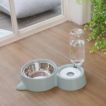 Pet cat bowl double bowl automatic drinking water dog bowl dog bowl dog basin water bowl feeding dog food bowl cat food rice bowl cat supplies