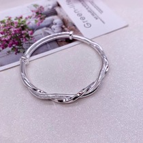 Lao Fengxiang cloud sterling silver bracelet female s999 solid simple fashion young girl to send girlfriend birthday gift