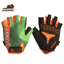 wonny snail mountain bike riding gloves half finger summer male and female thin section short finger breathable damping anti-slip