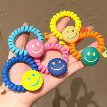 Koreas Dongdaemun trend collection of fluorescent color telephone line cute girl traceless horsetail maruko hair ornament