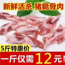 Fresh pork crispy bone meat now killed frozen pig brittle bone silk cartilage crescent bone barbecue ingredients fresh pork bone