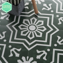 Golden pottery tile vintage Moroccan green flower tiles 300 kitchen bathroom wall tiles balcony non-slip floor tiles