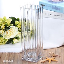 Vase glass water raised dried flower arrangement rich bamboo large living room decoration bottle ornaments hydroponic flower pot simple