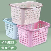 Shopping basket portable basket Plastic supermarket large medium small thick beer basket Vegetable basket Strawberry picking