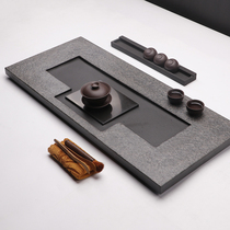 Natural black gold stone tea tray Purple Sand Gongfu tea set New Chinese household small light luxury modern stone tray