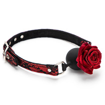 Rose mouth ball female deep throat sm props intimate supplies gag drain mouth plug mouth shackle sex toys tuning flowers