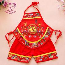 Five poison clothing baby pocket clothing Baby five poison cotton thin childrens belly summer newborn belly red