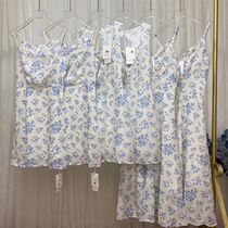 (Hu Chuliang Hyde Park) Embroidered floral chiffon dress female summer small man French V-collar suspender skirt