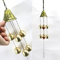  Creative metal big bell wind chimes 6 bells Alloy retro wind chimes Home decoration Dragon and phoenix pendant decorations
