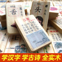Kindergarten childrens preschool mathematics learning pinyin Chinese characters Ancient poetry Fruit dominoes Puzzle building blocks toy