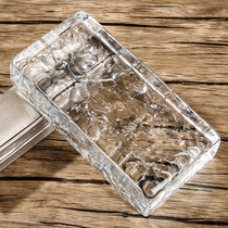 Pin Hall Glass Brick Transparent Crystal Brick Solid Color Rectangular Toilet Partition Wall Transparent Bar Bedroom