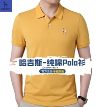 Hazzys Hazzys mens short-sleeved T-shirt new Korean casual lapel cotton POLO shirt mens T-shirt tide