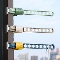 Window frame drying rack snap-in non-perforated balcony hanging windows cool clothes travel window drying Rod artifact