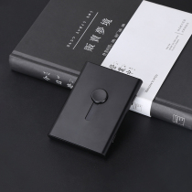 Business card holder business mens business card box Womens exquisite ultra-thin portable large capacity high-end finger push storage box stainless steel metal Bank card holder exhibition creative custom logo