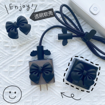 ins wind cute girl butterfly knot apple 13 quick charger protective sleeve suitable for iPhone12 11por