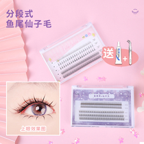 Small Playful Girl Single Tuft False Eyelash Woman Natural Fish Tail hair A type of fairy hair self-glued grafted eyelash underlashes