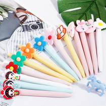 Korean ins cartoon girl heart press gel pen cute student press pen signature pen writing black water pen