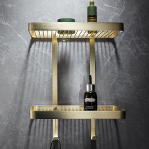 Brass brushed gold bathroom shelf shower bathroom triangle basket corner toilet wall hanging storage rack