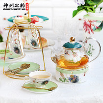 Tea Cup Flower Teapot European Coffee Cup Luxury Gift Set British Tea Tea Set Bone China Teapot