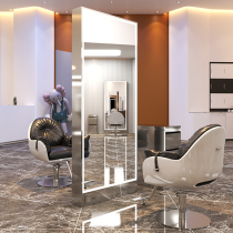 Barber shop mirror table stainless steel floor mirror full-length mirror hairdressing mirror hair salon special hair salon double-sided hair cutting mirror