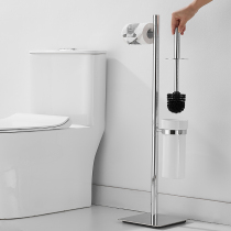 Nail-free full copper floor-to-ceiling toilet brush holder multifunctional toilet with toilet paper holder bathroom toilet household hotel toilet brush