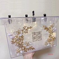 Wedding shoes box with lock wedding transparent shoe box gift box wedding game props wedding bride quasi-tricky supplies