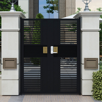 Stainless Steel Villa shutter patio door Garden Gate Village open door Entrance Single Double Open House Iron Art Gate Custom