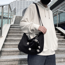 Tide Card Sloped Satchel Bag Men Summer New Light Canvas Backpack Day Ensemble Small Satchels and casual mens single shoulder bag