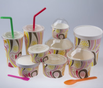 Special Pat Custom Print Disposable Ice Cream Ice Cream Cupcake Cupcake yogurt Packaged Paper Bowl Thickened with lid