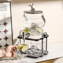 Refrigerator Cold Kettle Glass High Temperature Resistant Large Capacity Ice Kettle Home Fruit Tea Drink Barrel With Tap Cool Kettle