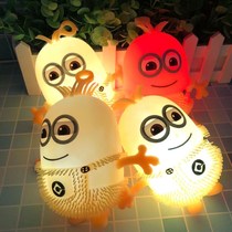 Buy one get one free childrens toys Cute glowing yellow people vent flash stretch ball pinch music stall supply