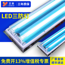 Stainless steel bracket T8 double lamp purification lamp Clean three explosion-proof dust-proof fluorescent ceiling with cover workshop fluorescent lamp
