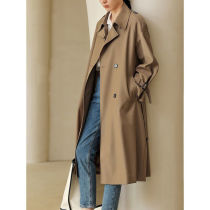Trench coat women 2021 new foreign style mid-length spring and autumn high-end Hepburn Wind Autumn Joker high-grade coat tide