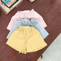 Ten-year-old girl denim shorts for girls New childrens childrens Foreign style trendy clothes and pants thin Foreign style pants and skirts Childrens clothing