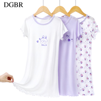 Girls nightdress summer ice silk Modal childrens pajamas summer princess style girls homewear short sleeves big boys