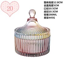 Color glass candy jar with lid European-style storage jar decoration creative decoration storage box Transparent glass seasoning jar