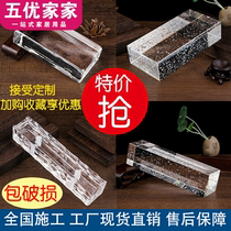Bathroom bar partition wall Square frosted crystal hot melt transparent bubble glass brick outdoor scene curtain wall spot