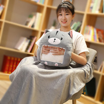 2 in1 Plush Pillow Soft Flannel Blanket Stuffed Soft Cute Pl