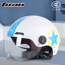 Touran helmet 3C certified motorcycle semi-helmet men and women summer cool retro battery car electric car helmet