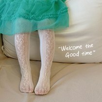 Girl hit bottom pants 2022 spring summer slim fit mesh pantyhose little girl anti-mosquito skintight pants outside wearing dance pants