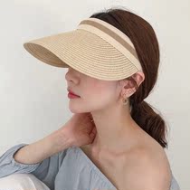 Seaside empty top hat niche letter straw hat female beach vacation sunscreen artifact cap visor sun hat tide