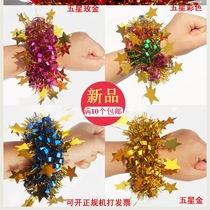 Childrens Day dance table performance props sequined wrist flower headgear leather band square dance hand flower bracelet