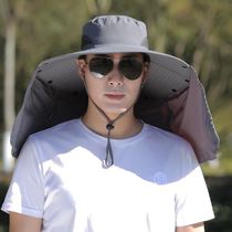 Fishing hat fishing special sunscreen hat mens summer face fishing hat sunshade hat outdoor summer mosquito