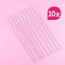 Brush for washing straw Lengthened Easy to clean Can be rotated for easy and quick Slender silicone thickened applicable type Stainless steel