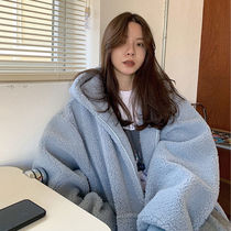 Zipper hooded vests women winter new wear plus velvet padded Korean version of loose Joker shake grain plush coat women tide