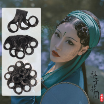 Little green snake white snake bangs wig sideburns hair ornaments Opera dance props makeup headdress curling hair styling snake demon