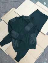 Olive Green Winter Chicken Hearty Collar Sweater Pants Wool V Collar Warm Anti-Chill Sweater Sweater Pants Suit