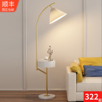 Sofa side pleated floor lamp ins Wind living room design sense Nordic Net red bedroom vertical bedside table lamp integrated