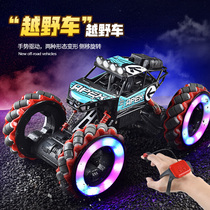 Childrens rechargeable four-wheel drive climbing twist car Gesture sensing watch remote control car off-road car little boy toy