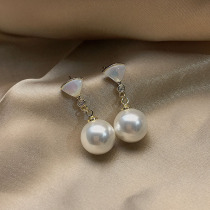 Sauviniac ~ charming and elegant temperament pearl earrings niche design sterling silver earrings female senior atmosphere